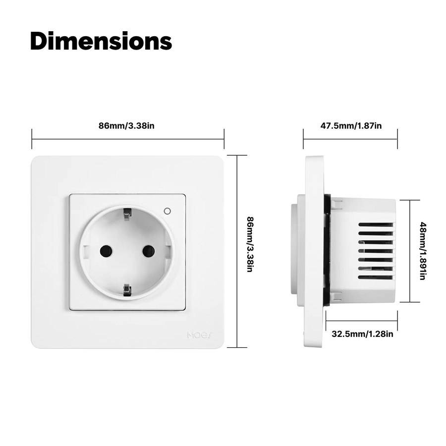 MOES Tuya ZigBee Smart Steckdose mit Energiemonitor und App-Steuerung, Weiß, kompatibel mit Alexa und Google Home - Bild 3