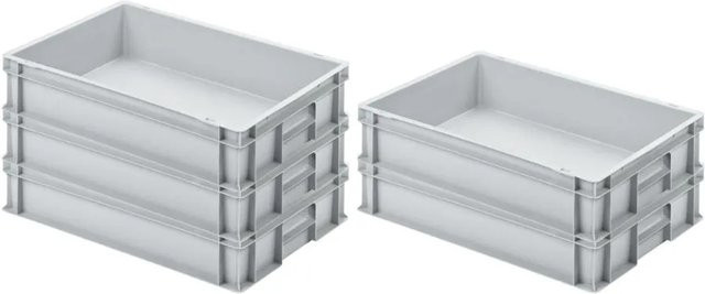 PROREGAL SparSet 5x Eurobehälter mit geschlossenem Griff, Grau, H x B x T: 12 x 40 x 60 cm, 21 Liter Transportboxen - Bild 1