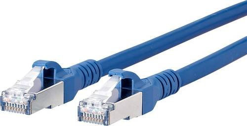 Metz Connect RJ45 Patchkabel CAT 6a S/FTP Ethernet LAN Blau mit Rastnasenschutz, Länge: 1,50 m - Bild 1