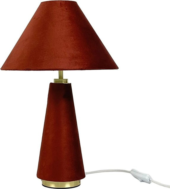 Relaxdays Tischlampe aus Samt in Gold mit Kippschalter, Höhe: 47 cm, Durchmesser: 30 cm - Bild 1