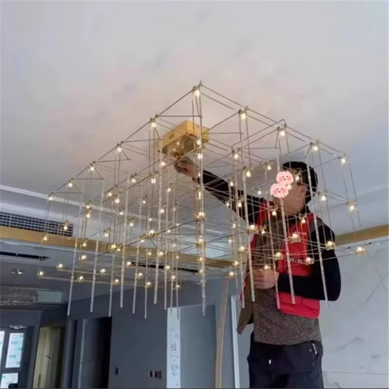 TAONUANSHU LED Pendelleuchte im minimalistischen Würfel-Design aus Metall, Warmweiß - Bild 2