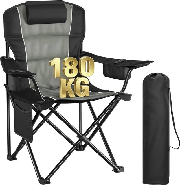 WOLTU Campingstuhl Klappstuhl für Outdoor, Angeln und Strand in Schwarz, Dunkelgrau oder Dunkelblau - Bild 1