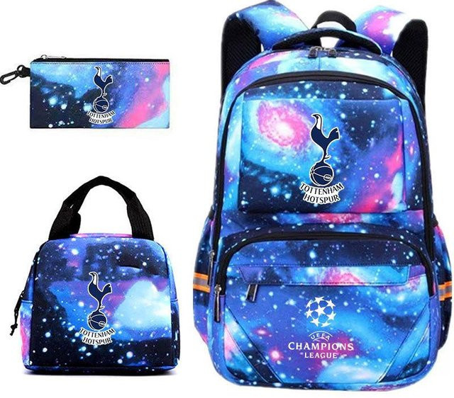 3-teiliges Schulrucksack-Set für Schüler aus Oxford-Stoff mit Schultasche, Schultergurt und Federmäppchen in Multicolour, Volumen: 56-75L - Bild 1