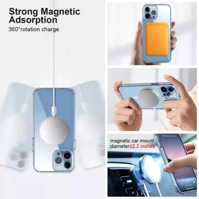 Transparente magnetische Acrylhülle für Apple iPhone 11 12 13 14 15 16 Pro Max Plus Mini mit MagSafe Unterstützung - Bild 6