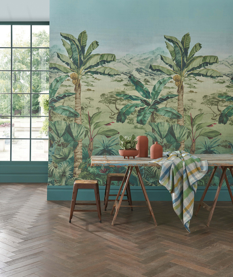 Osborne & Little Wandbild Martinique in Leaf Green mit tropischem Floral-Design - Bild 1
