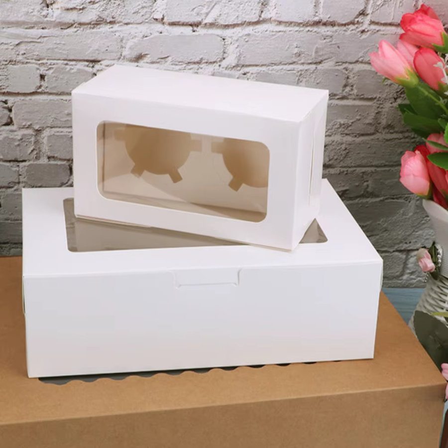 10 Stück Willstar Cupcake-Boxen aus Karton in Weiß mit 2/4/6 Löchern für Muffins und Süßigkeiten - Bild 4