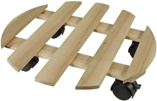 NATURE Pflanzenregal auf Rollen aus Tanne in Beige, Höhe: 7,4 cm, Durchmesser: 35 cm - Bild 1