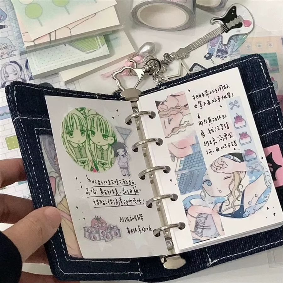 Retro Denim Blau M5 Notizbuch mit linierten Innenseiten aus japanischem Papier für Studenten und DIY-Schreibwaren - Bild 2