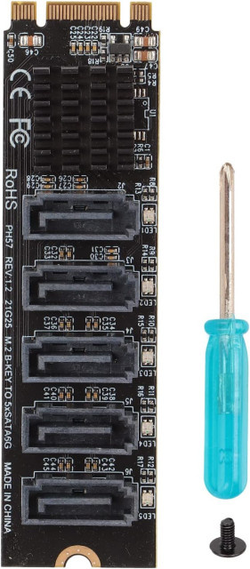 T.F.SKYWINDINTL M.2 NVMe auf 6 Port SATA 3.0 Adapter Karte ASM1166 RAID Controller in Schwarz - Bild 1