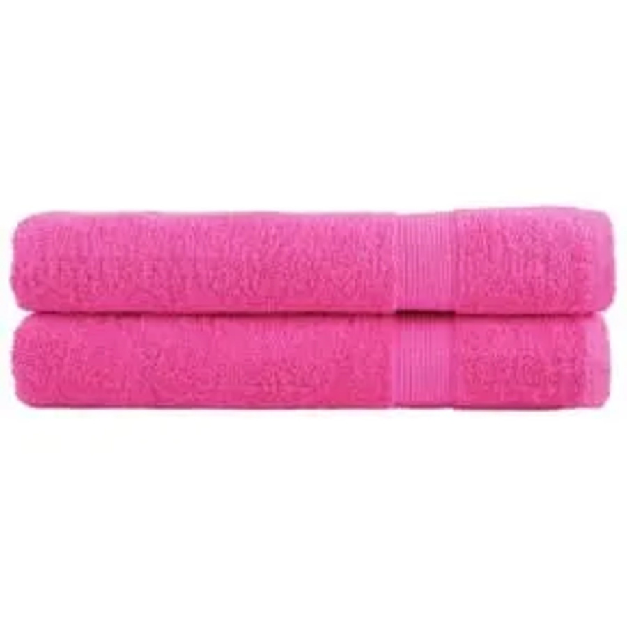 vidaXL Premium-Handtuch-Set aus 100% Baumwolle in Rosa, 2 Stück, B: 100 cm x L: 200 cm, 600 g/m2 - Bild 2