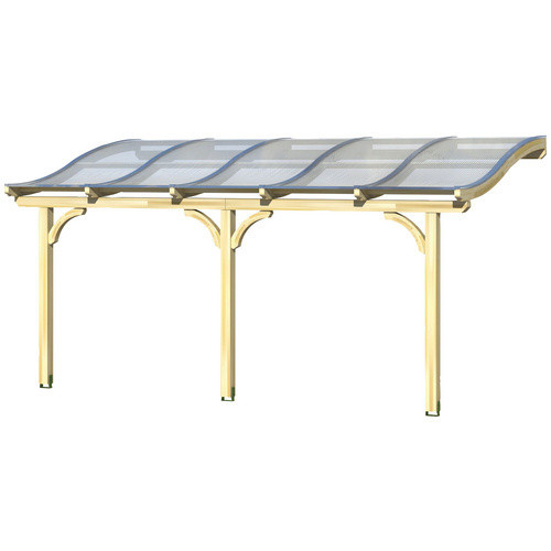 Skan Holz Terrassenüberdachung Venezia aus Leimholz mit Polycarbonat-Dach in Weiß, B: 541 cm, T: 239 cm, H: 282 cm - Bild 3