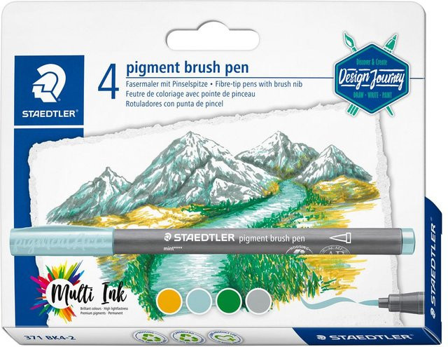 STAEDTLER Brush Pens Lake Colours 4er-Set Multicolor - Bild 1