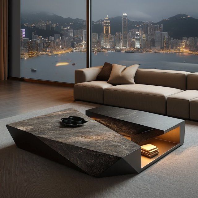 OAKCIA Mesas FYCT Couchtisch aus Marmor im italienischen Nordic Design, rechteckig, B/T/H: 120 x 60 x 35 cm - Bild 1