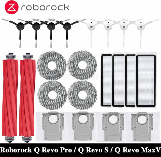 Roborock Zubehör-Set für Q Revo MaxV, Q Revo S und Q Revo Pro mit Staubbeuteln, Haupt- und Seitenbürsten, HEPA-Filtern, Wischtüchern und Spa-Set in Gelb - Bild 1