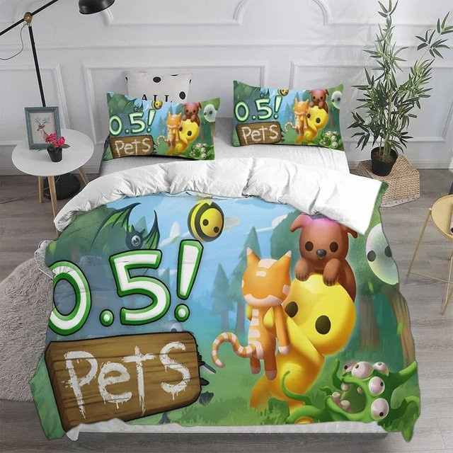 Wobbly Life Einzelbettwäsche-Set aus Mikrofaser mit Motiv-Print, bestehend aus Bettbezug und Kissenbezügen, Mehrfarbig, B/H: 180 x 210 cm - Bild 1
