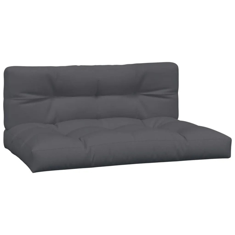vidaXL Palettenkissen 2-teiliges Set aus Polyester in Anthrazit, UV-beständig und wasserabweisend - Bild 1