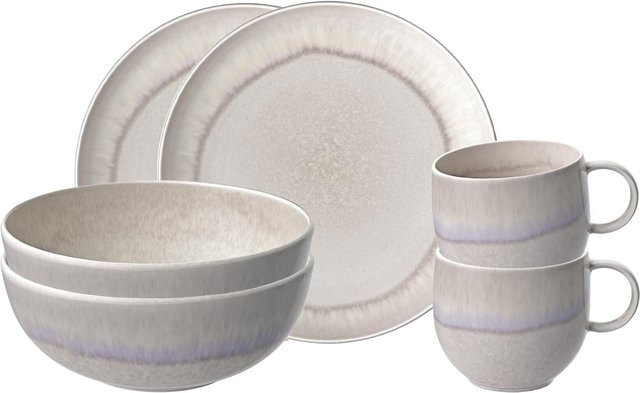 Villeroy & Boch like. Frühstücks-Set Perlemor Sand, 6er Set, Keramik, Beige - Bild 1