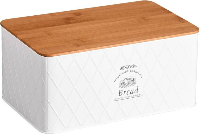 Kesper Brotkasten aus Metall in Weiß B/H/L: 18 x 13 x 28 cm - Bild 1