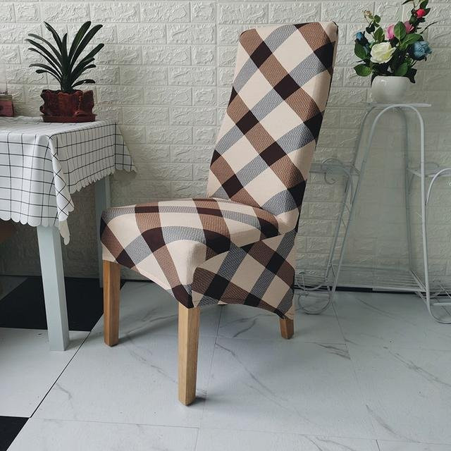 Stuhlhusse aus Maisflanell mit hoher Rückenlehne in Jacquard-Optik, Weißer Regen, Größe M (45-58 cm) - Bild 1