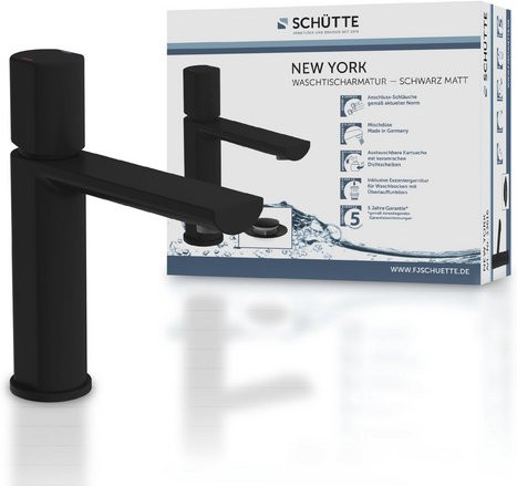 Schütte Waschtischarmatur New York Einhebelmischer mit Pop-up-Abfluss in Mattschwarz - Bild 2