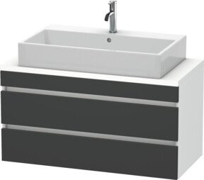 Duravit Waschtischunterschrank Com DuraStyle in Grau und Weiß, Wandmontage mit 2 Schubladen, B: 100 cm, T: 47,8 cm, H: 51,2 cm - Bild 1
