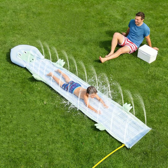 Wonflex Alligator-Wasserrutsche, Outdoor-Sprinkler-Rutsche, für zwei Personen - Bild 1
