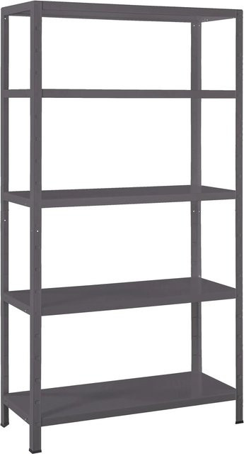 SCHULTE REGALWELT Stecksystem-Grundregal aus Metall in Schwarz, B/T/H: 180 x 90 x 40 cm - Bild 2