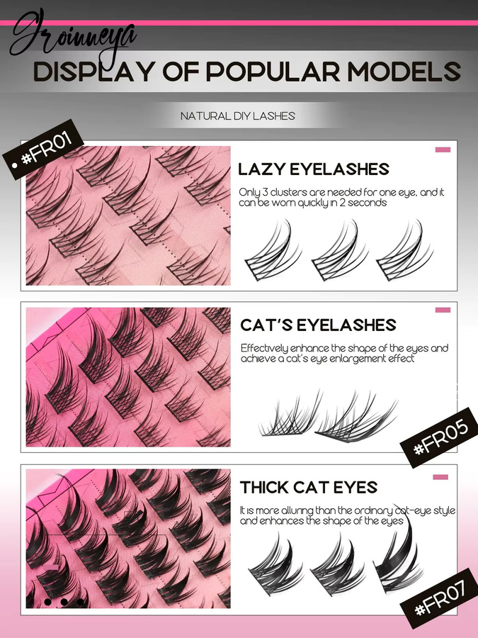 GROINNEYA Wimpern-Cluster-Set, DIY-Wimpernverlängerung - Bild 6