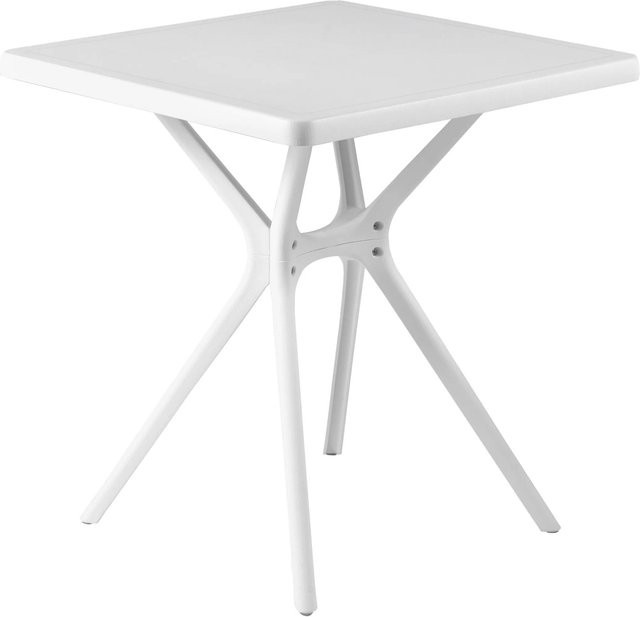 Gartentisch Hugo aus Kunststoff und Fiberglass in Weiß, B/T/H: 72 x 70 x 70 cm - Bild 1