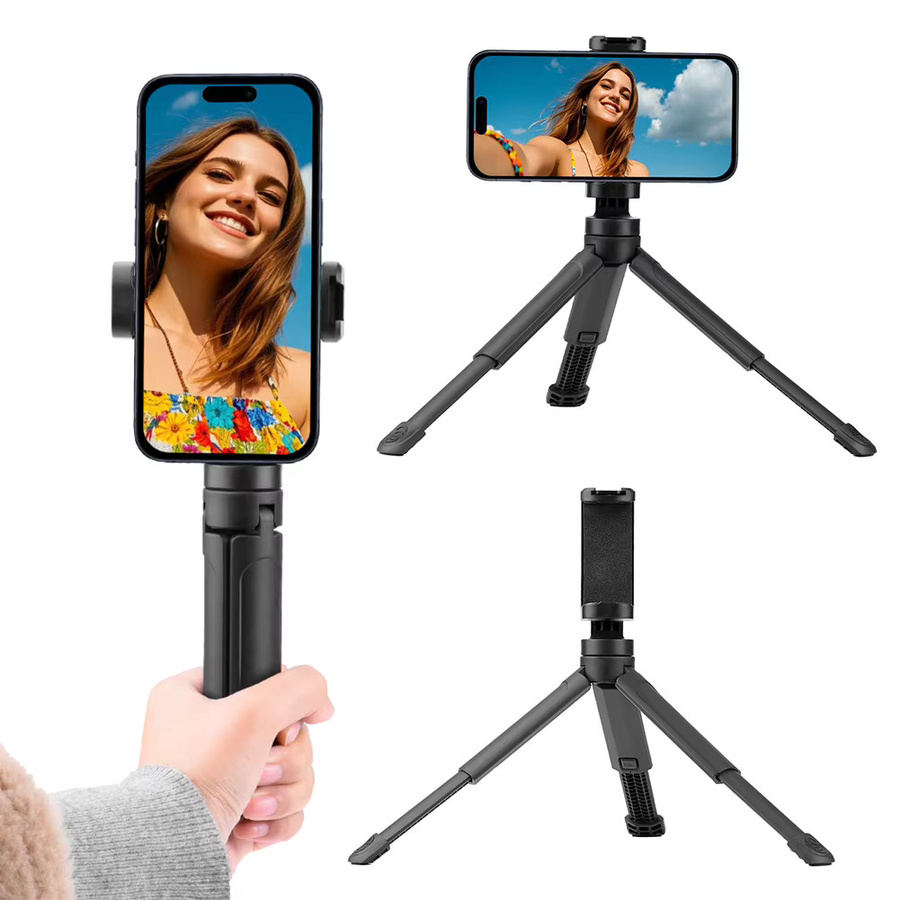 Shunmaii Handy-Sicherungsclip-Halterung mit Blitzschuh für Desktop-Stativ, Schwarz - Bild 4
