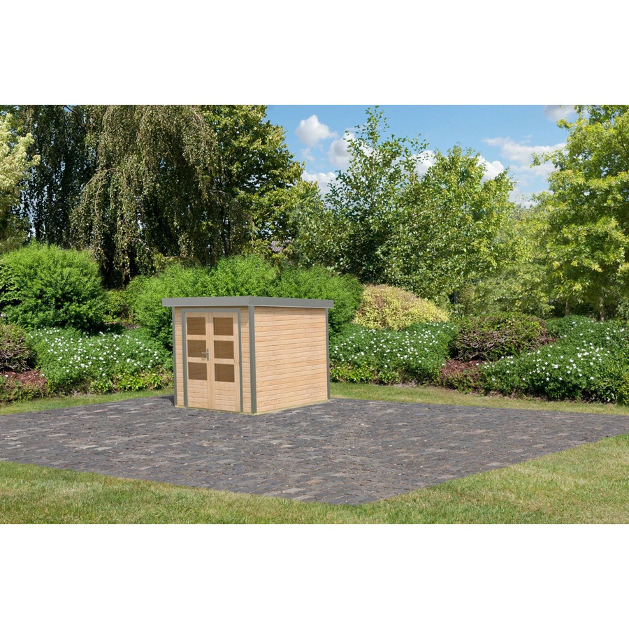Karibu Gartenhaus Diego A aus Fichtenholz in Naturbelassen/Graualuminium, B/T/H: 208,5 x 209 x 213 cm - Bild 2