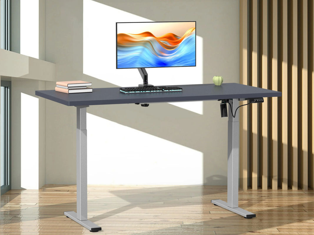 VCM Schreibtisch E-Lona höhenverstellbar mit Elektroantrieb, anthrazit/silber, B: 140 cm, T: 80 cm - Bild 2