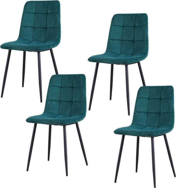 HTI-Living Esszimmerstuhl 4er Set Mesa in Grün aus Velvet - Bild 1