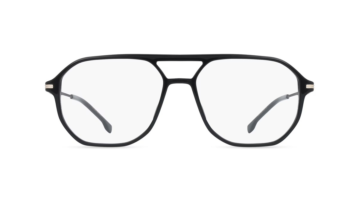 BOSS 1890 Korrektionsbrille Herren, Vollrand, Geometrisch, Bio-Acetat, schwarz - Bild 1