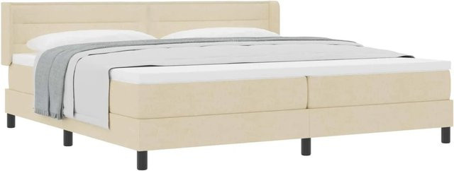 vidaXL Boxspringbett mit Matratze in Beige, Hybrid-Konstruktion aus Federkern und Schaumstoff, B/T/H: 200 x 200 x 203 cm - Bild 1