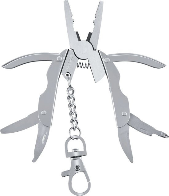 LUX-TOOLS Multitool-Zange aus Edelstahl in Silber mit Schlüsselanhänger - Bild 1