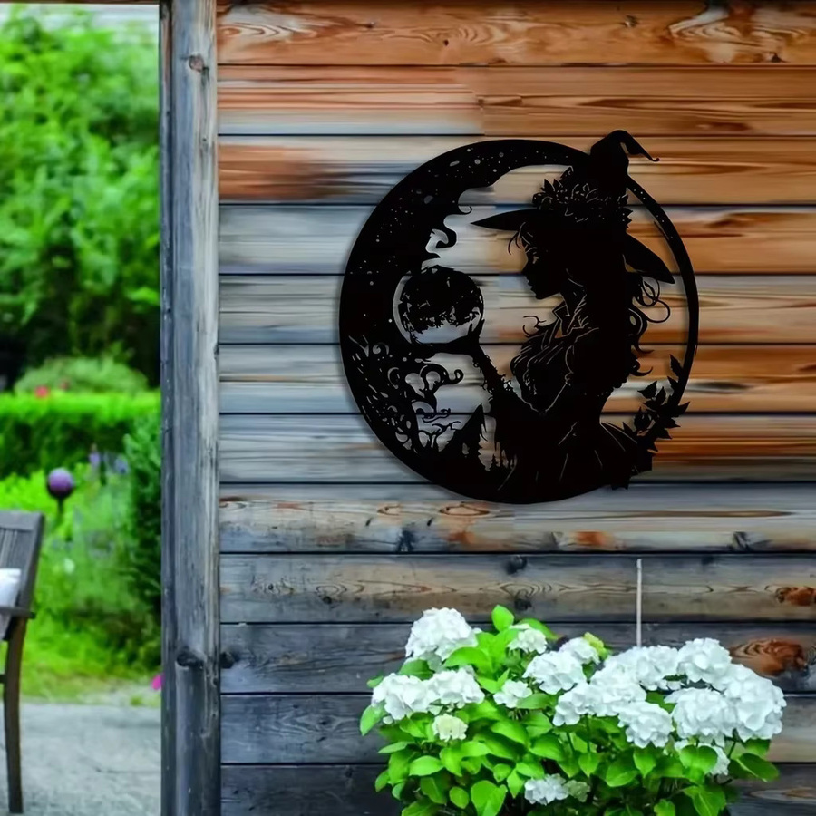 Hello Young Metall Wandbehang Hexe Wanddekoration aus Eisen in Schwarz - Bild 6