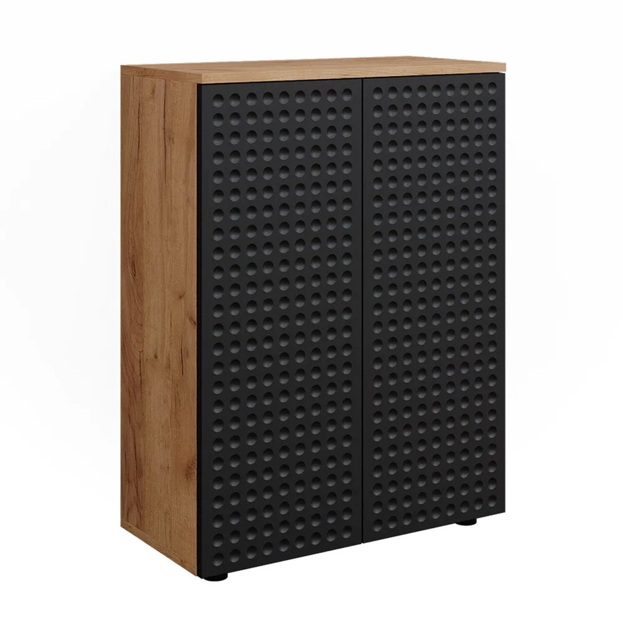 Vicco Badschrank Irma Eiche Anthrazit mit gepunkteter Optik, B/H: 60 x 81 cm - Bild 3