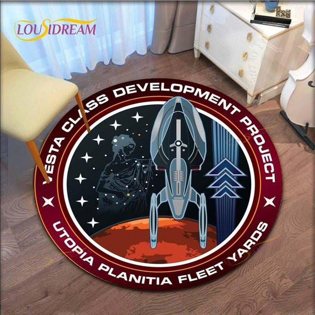 Runder Teppich mit Star Trek Logo Muster von YangJOJO, Mehrfarbig, Durchmesser: 60 cm - Bild 1