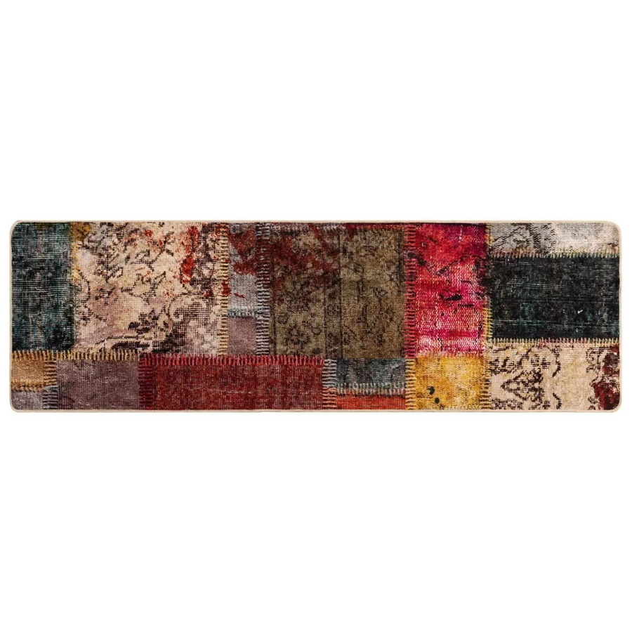 vidaXL Teppichläufer MARSA Patchwork Mehrfarbig aus Polyester und PVC, rutschfest und waschbar, B/T: 150 x 50 cm - Bild 2
