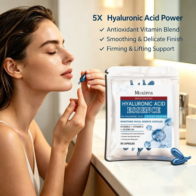 Hoygi 5X HA Squalane Essenz-Kapseln Gesichtsserum mit Hyaluronsäure und Squalane, Unisex - Bild 1