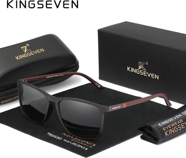KINGSEVEN Sonnenbrille Rechteck, Vollrand, Kunststoff, Unisex, polarisiert - Bild 1