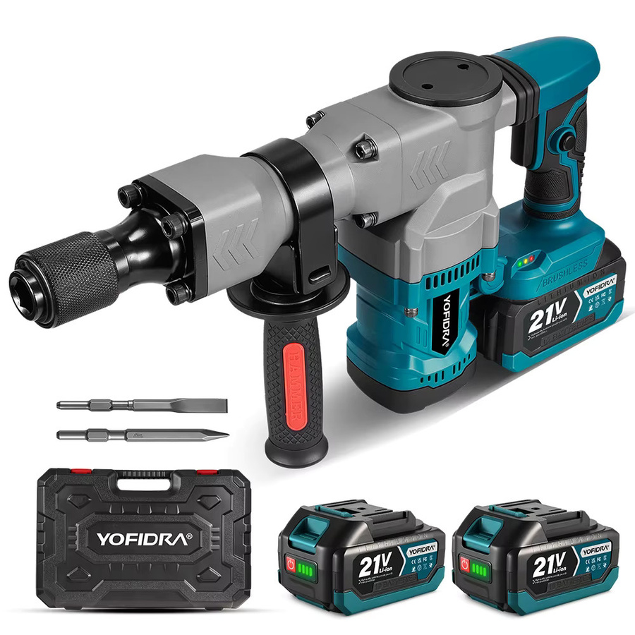 YOFIDRA Bürstenloser Elektrohammer 6000W Abbruchhammer und Meißelwerkzeug für Makita Akku - Bild 6