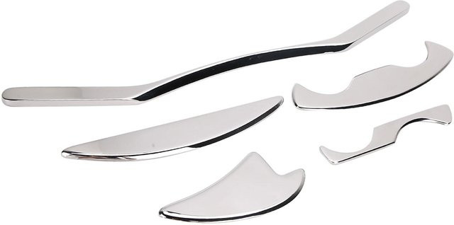 Beautyyy Gua Sha Schabewerkzeug Edelstahl, 5er Set, White, Unisex - Bild 1