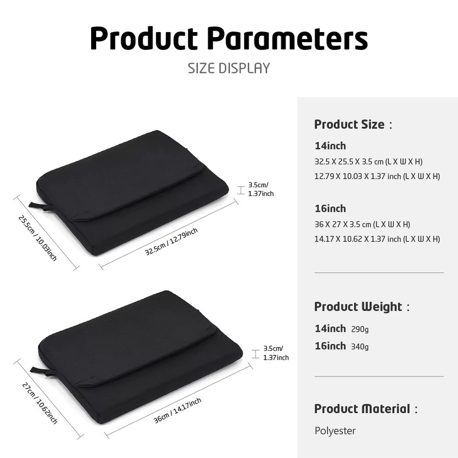 ValueWin Laptop-Hülle Business-Tasche für MacBook Air Pro, Lenovo, HP, Huawei und Asus in Blau oder Schwarz - Bild 2