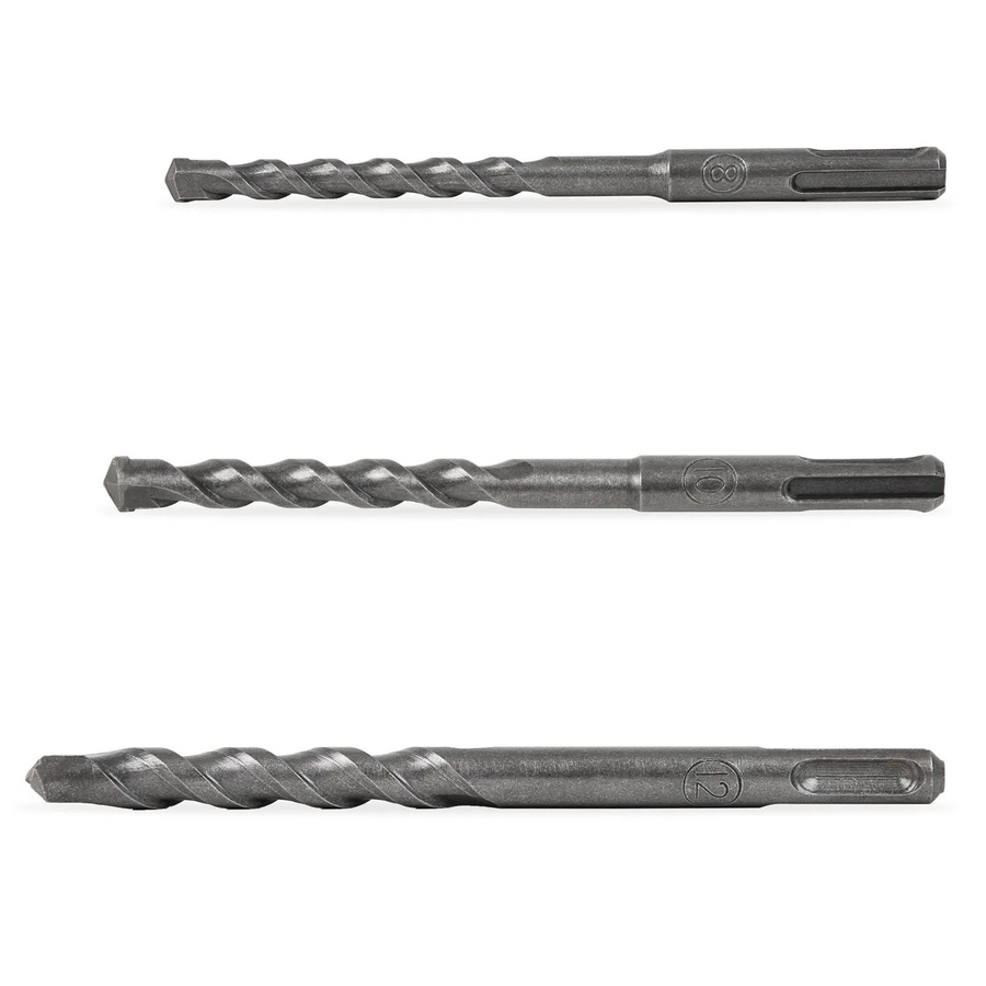 Eberth SDS Plus Betonbohrer Set 3-teilig aus Hartmetall in Grau mit 8mm, 10mm und 12mm - Bild 1