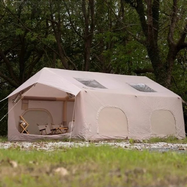 MDNG Aufblasbares Campingzelt mit automatischer Öffnung in Beige mit zwei Schlafzimmern und Wohnzimmer - Bild 1