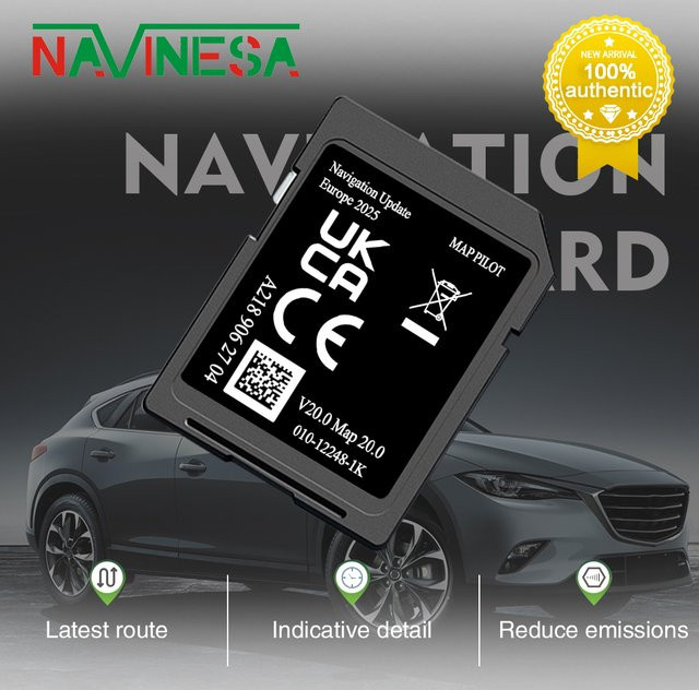 NAVINESA GPS-Navigationskarte Europa für Mercedes A-Klasse W176 (2014-2020), 32GB SD-Speicherkarte - Bild 1