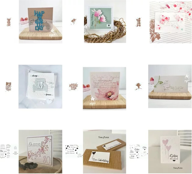 Ziyu Blumen Stanzformen und Stempel Set für DIY Scrapbooking und Fotoalben, Multicolor - Bild 1