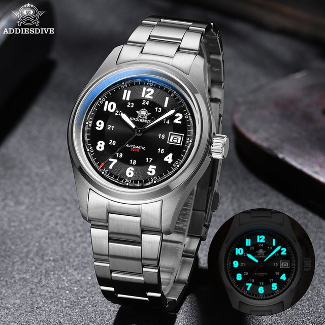 ADDIESDIVE Automatik Armbanduhr, 39 mm, Edelstahl, Herren - Bild 1